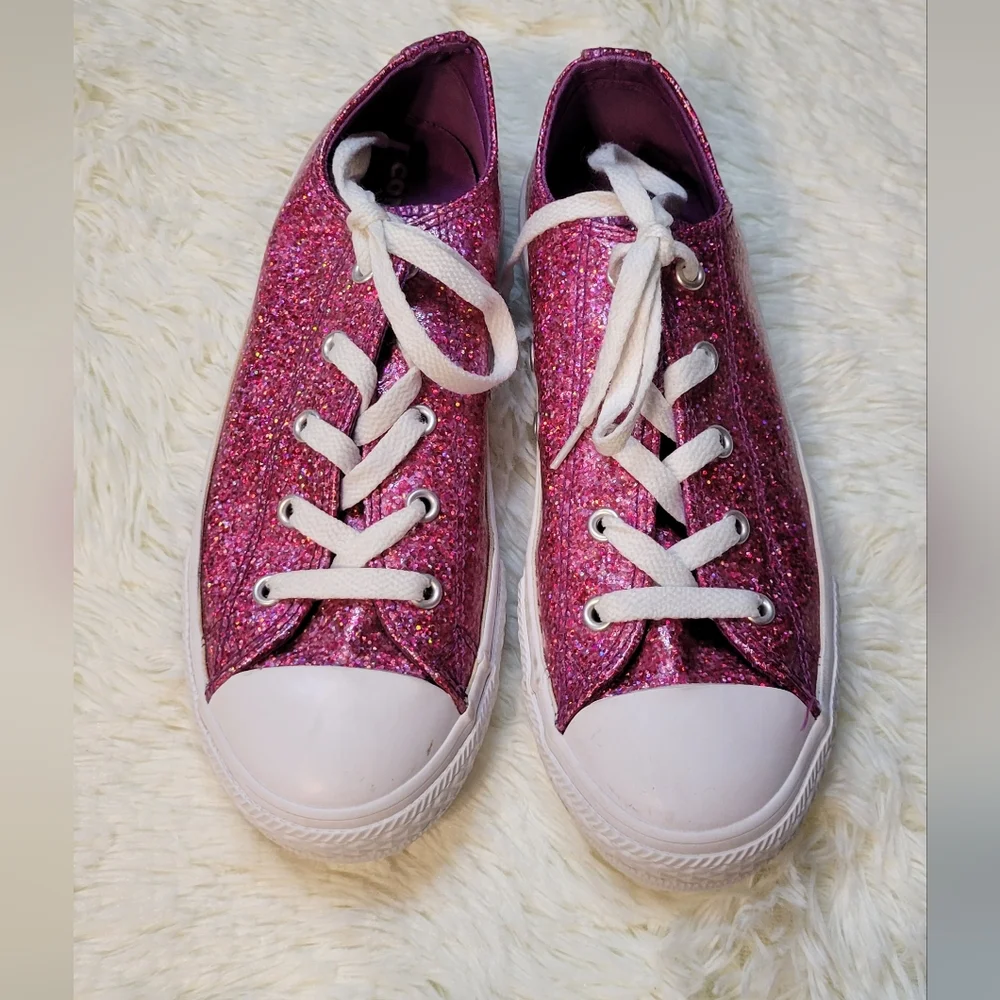 Converse All Stars, Size 4, Pink Glitter, Barbie Core Low Top